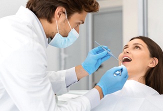 Woman visiting dentist in Beverly Hills
